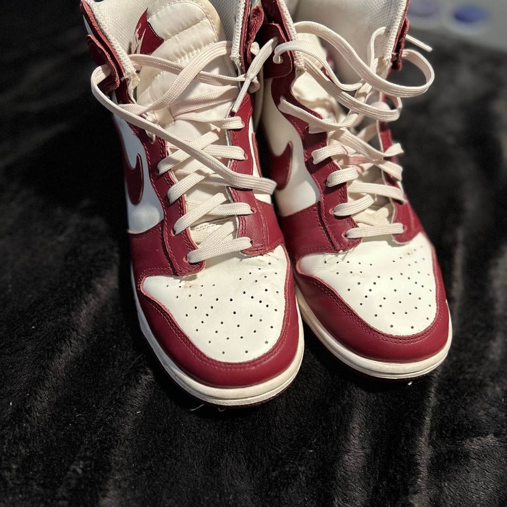Nike Burgundy and White High-Tops